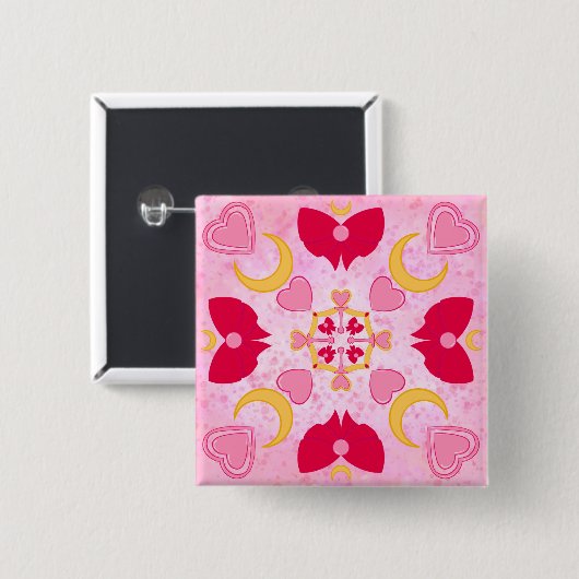 De kleine prinses van de maan vierkante button 5,1 cm (Voorkant /achterkant)