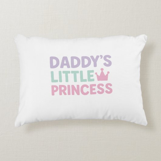 De kleine prinses van papa – pastel neonbaby meisj accent kussen (Voorkant)