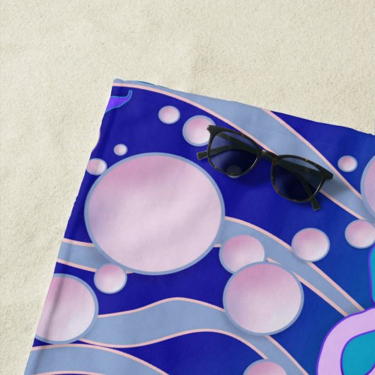 de kleine purpermaïde onderzeese kawaii kat mermai strandlaken (In situ)