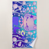 de kleine purpermaïde onderzeese kawaii kat mermai strandlaken (Voorkant)