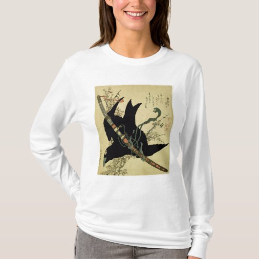 De kleine Raven met het minamoto-zwaard T-shirt (Voorkant)