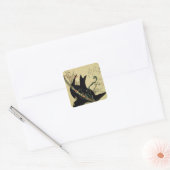 De kleine Raven met het minamoto-zwaard Vierkante Sticker (Envelop)