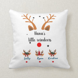 De kleine rendiertjes van de gepersonaliseerde oma kussen