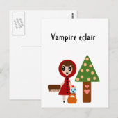 De kleine rode sleedoorn komt de vampier-clair teg briefkaart (Voorkant / Achterkant)