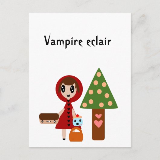 De kleine rode sleedoorn komt de vampier-clair teg briefkaart (Voorkant)