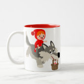 De kleine rode sleerhood en de Wolf-Mok Tweekleurige Koffiemok (Links)