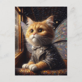 De kleine Schattige kattenfee Briefkaart