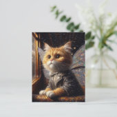 De kleine Schattige kattenfee Briefkaart (Staand voorkant)