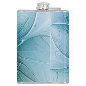 De kleine schoonheid Modern Blue Gold Fractal Flow Heupfles (Achterkant)