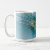 De kleine schoonheid Modern Blue Gold Fractal Flow Koffiemok (Links)