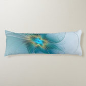 De kleine schoonheid Modern Blue Gold Fractal Flow Lichaamskussen (Voorkant)