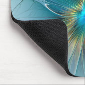 De kleine schoonheid Modern Blue Gold Fractal Flow Muismat (Hoek)