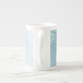 De kleine schoonheid Modern Blue Gold Fractal Flow Porselein Kop (Achterkant)