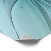 De kleine schoonheid Modern Blue Gold Fractal Flow Poster (Hoek)