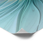 De kleine schoonheid Modern Blue Gold Fractal Flow Poster (Hoek)