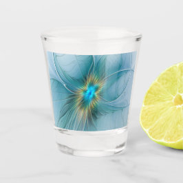 De kleine schoonheid Modern Blue Gold Fractal Flow Shot Glas