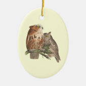 De kleine schreeuwerige uil (Bubo asio) Keramisch Ornament (Voorkant)