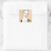 De kleine servant, Helene Schjerfbeck Vierkante Sticker (Tas)