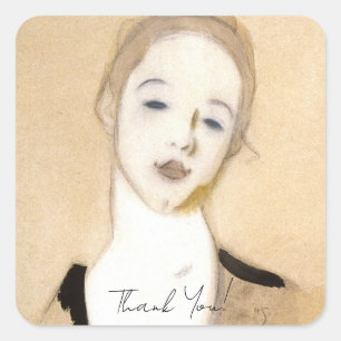 De kleine servant, Helene Schjerfbeck Vierkante Sticker