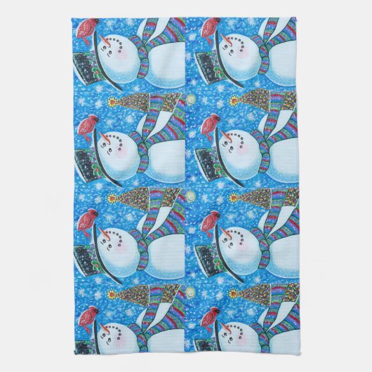 De kleine Snowman Theedoek (Verticaal)