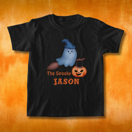 De kleine spookachtige Halloween-familie die overe T-shirt