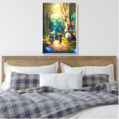 De kleine stappen van een grote vriendschap canvas afdruk (Insitu (Slaapkamer))