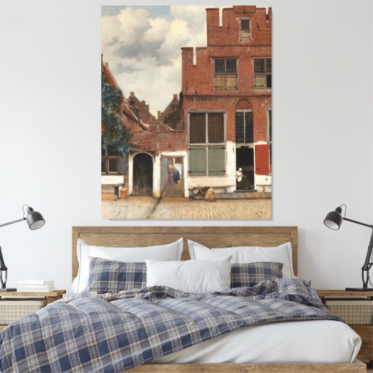 De kleine straat canvas afdruk (Insitu (Slaapkamer))