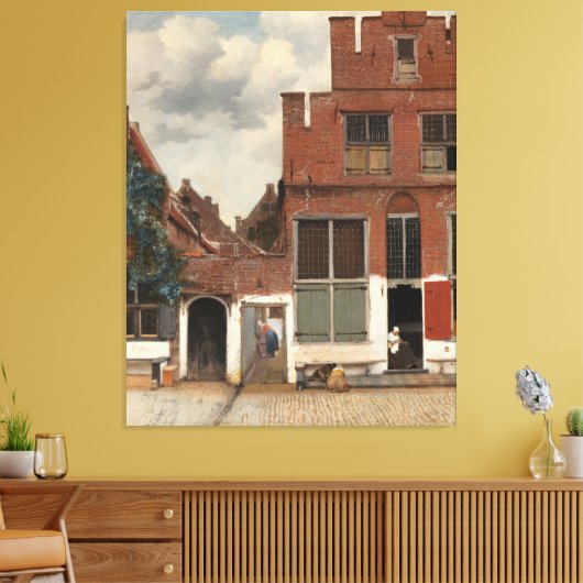 De kleine straat canvas afdruk (Insitu (Woonkamer))