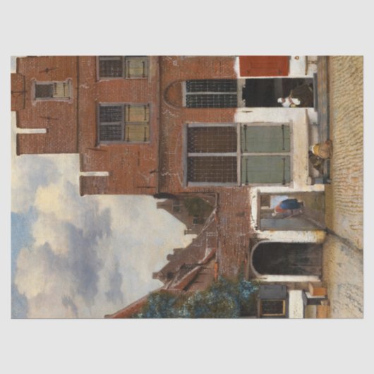 De Kleine Straat, Uitzicht van Huizen in Delft Tissuepapier (Voorkant)