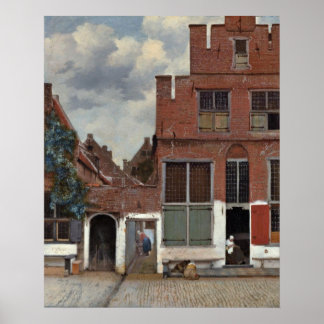 De kleine straat van Johannes Vermeer Poster