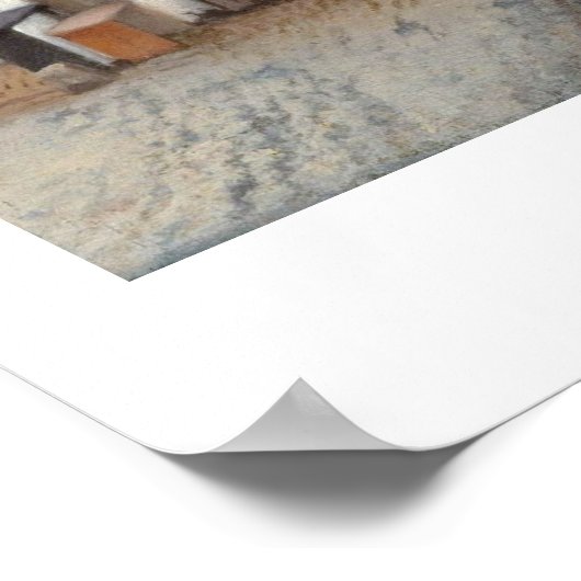 De kleine straat van Johannes Vermeer Poster (Hoek)