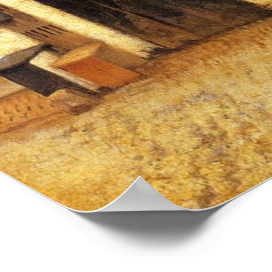 De kleine straat van Johannes Vermeer Poster (Hoek)