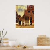 De kleine straat van Johannes Vermeer Poster (Keuken)