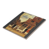 De kleine straat van Johannes Vermeer Tegeltje (Zijkant)