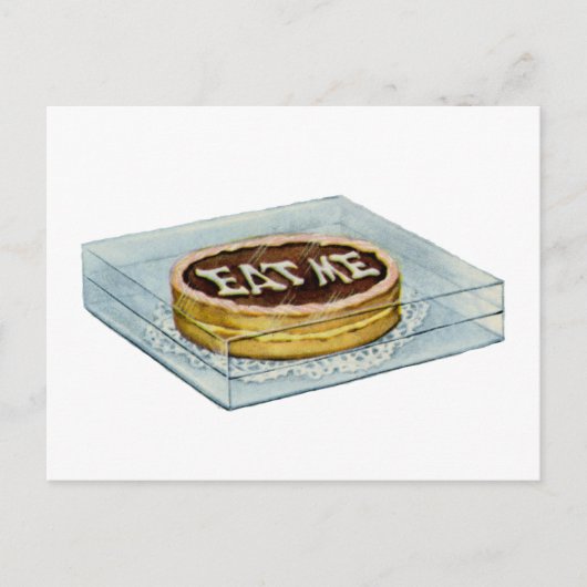 De kleine taart zei eet me, dus Alice deed! Briefkaart (Voorkant)