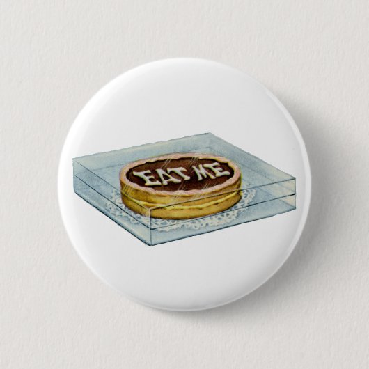 De kleine taart zei eet me, dus Alice deed! Ronde Button 5,7 Cm (Voorkant)