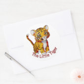 De kleine tijger  kwekerij ronde sticker (Envelop)