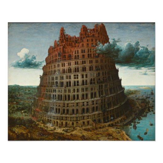 De kleine toren van Babel door Pieter Bruegel Foto Afdruk (Voorkant)