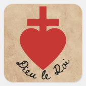 De kleine Vendean Sacre Coure Badge Vierkante Sticker (Voorkant)