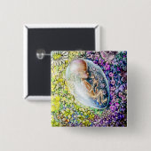 De kleine ventilator - detail vierkante button 5,1 cm (Voorkant /achterkant)