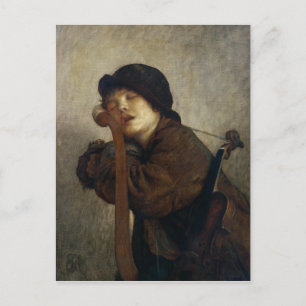 De kleine violiste slapen, 1883 briefkaart