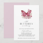 De kleine vlinder is op weg naar het Baby shower Kaart (Voorkant / Achterkant)