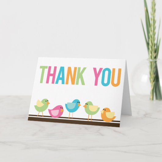 De kleine Vogels danken u Bedankkaart (Voorkant)