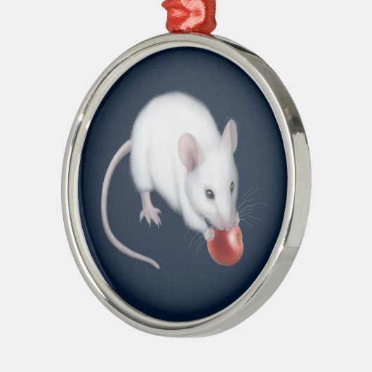 De kleine witte muis metalen ornament (Links)