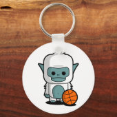 De kleine Yeti - het Spelen Basket Ball Sleutelhanger (Voorkant)