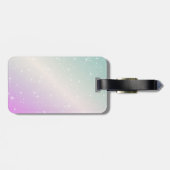 De kleine zeemeermin. Golden schalen op een roze,  Bagagelabel (Achterkant horizontaal)