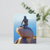 De kleine zeemeermin in Kopenhagen, Denemarken Briefkaart (Staand voorkant)