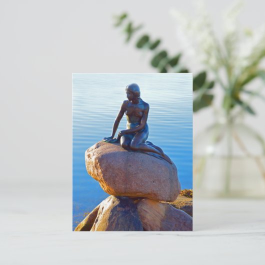 De kleine zeemeermin in Kopenhagen, Denemarken Briefkaart (Staand voorkant)