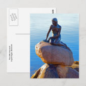 De kleine zeemeermin in Kopenhagen, Denemarken Briefkaart (Voorkant / Achterkant)