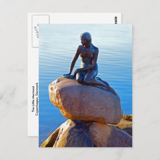 De kleine zeemeermin in Kopenhagen, Denemarken Briefkaart (Voorkant / Achterkant)
